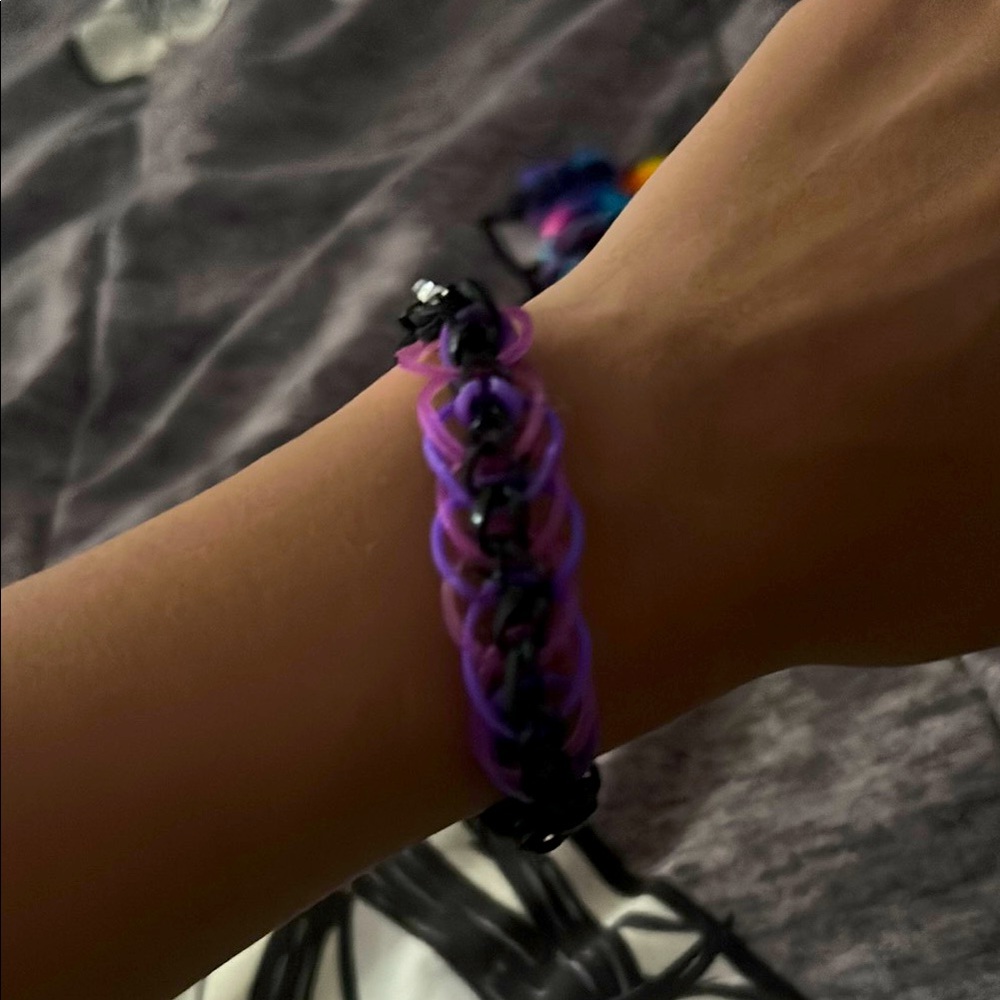 Purple and Black Braided Bracelet